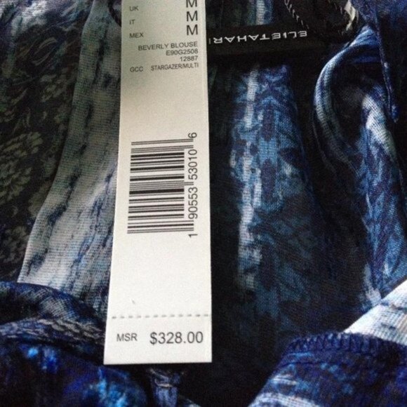 Elie Tahari Silk Ruffle Burnout Velvet Beverly Chiffon Blouse NWT - Picture 14 of 14